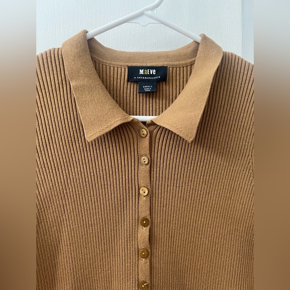 Anthropologie Maeve Ribbed Slim Cardigan(Size S) - Picture 9 of 17